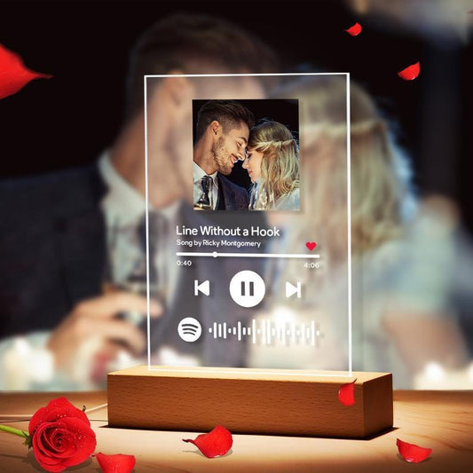 Customizable Photo Music Plaque Night Light for Commemorating Special Moments