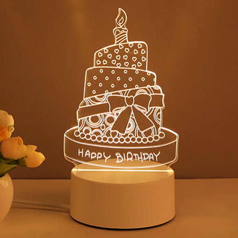 3D Illusion LED Night Light, USB-Powered Decorative Lamp, Birthday & Valentine's Gift