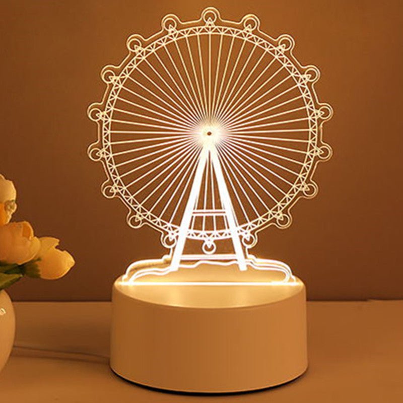 3D Illusion LED Night Light, USB-Powered Decorative Lamp, Birthday & Valentine's Gift