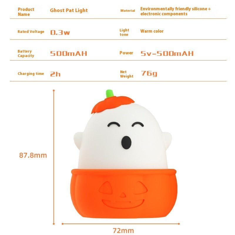 Cute Pat Night Light for Kids Bedroom USB Charging Bedside Sleep Lamp with Eye Protection