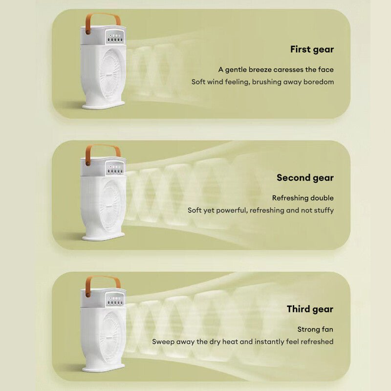 Portable USB Air Cooler with 7-Color LED Light & Humidifier