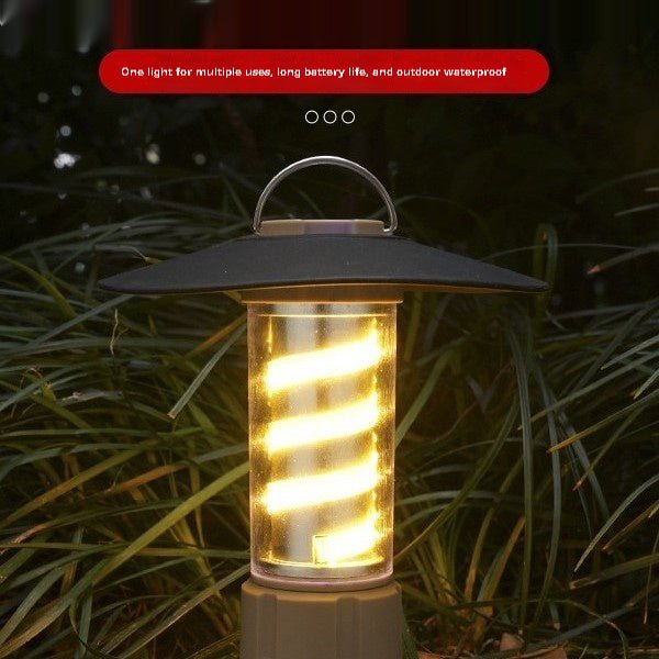Camping Lamp Outdoor Portable LED Tent Light, Rechargeable Flashlight for Yard, Hiking & Emergency Use