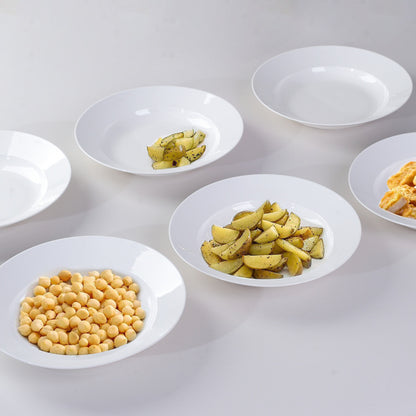Set of 6 – 9.5″ White Ceramic Dinner/Soup Plates