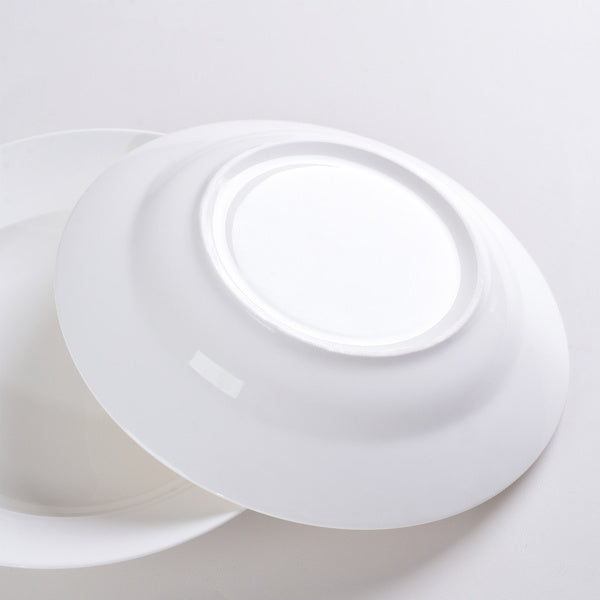 Set of 6 – 9.5″ White Ceramic Dinner/Soup Plates