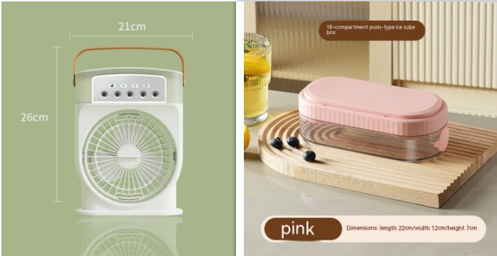 Portable USB Air Cooler with 7-Color LED Light & Humidifier