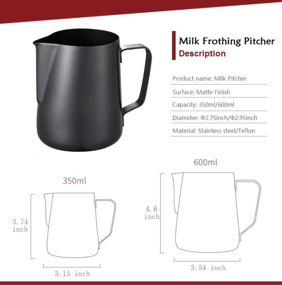 350ml Stainless Steel Milk Frothing Pitcher – Matte Finish Barista Jug