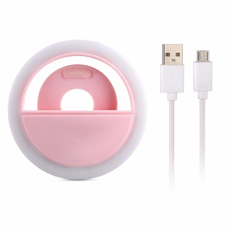 USB Rechargeable Selfie Ring Light for Phones, Laptops & iPads, 4-Level Dimming