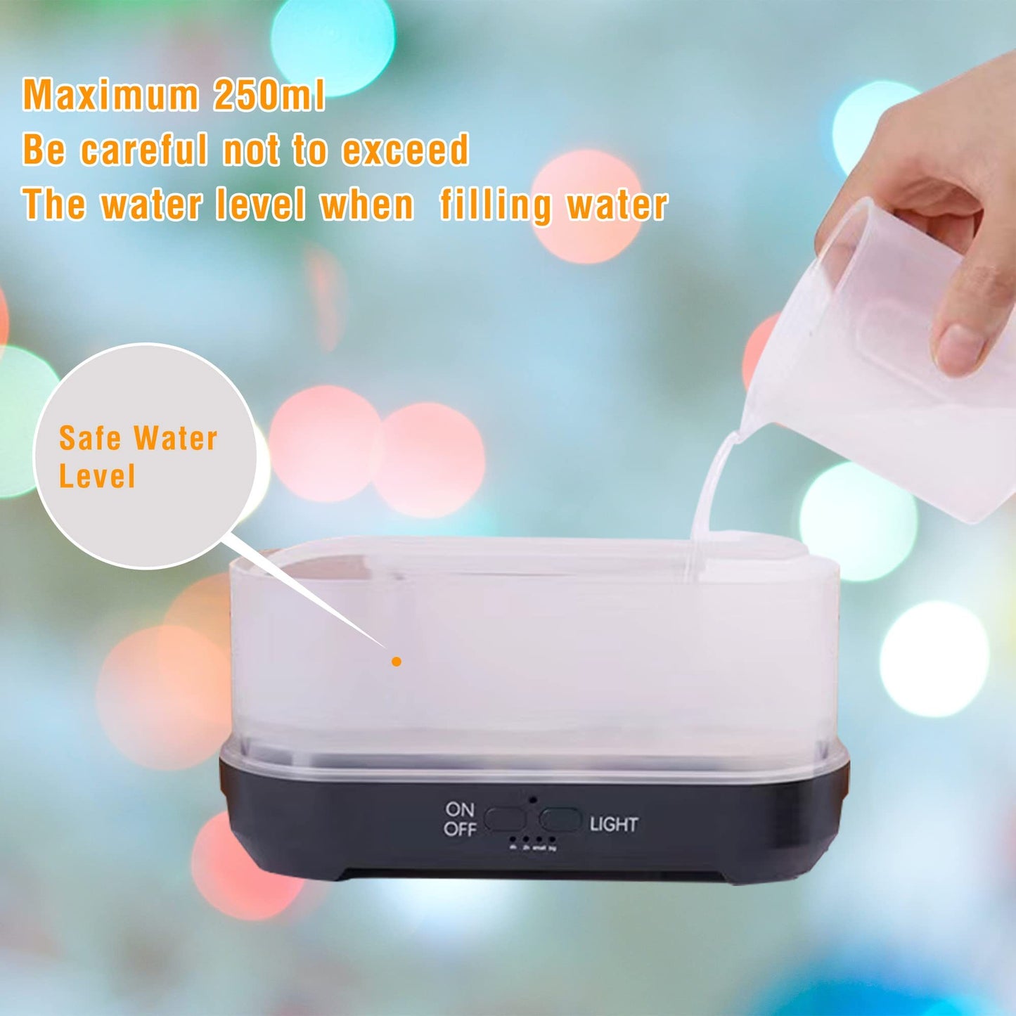Christmas Snowflake 7-Color Flame Effect Humidifier & Aroma Diffuser