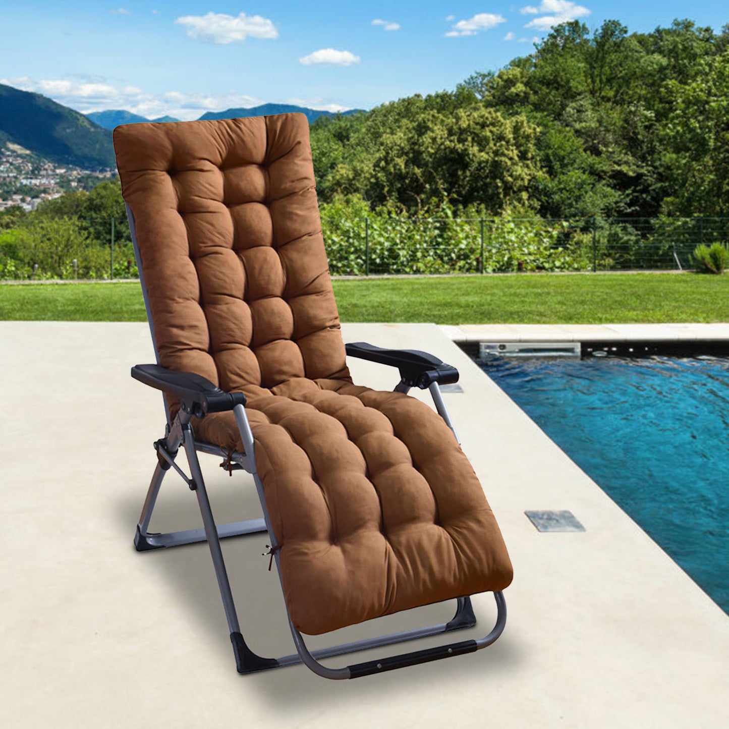 Outdoor Chaise Lounger Cushion in 67x22in or 71x22in Sizes - DonoHome