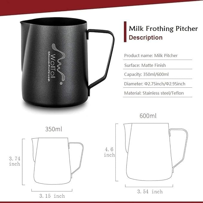 Stainless Steel Milk Frothing Pitcher Set: 600ml with Latte Pen & Cloth - DonoHome