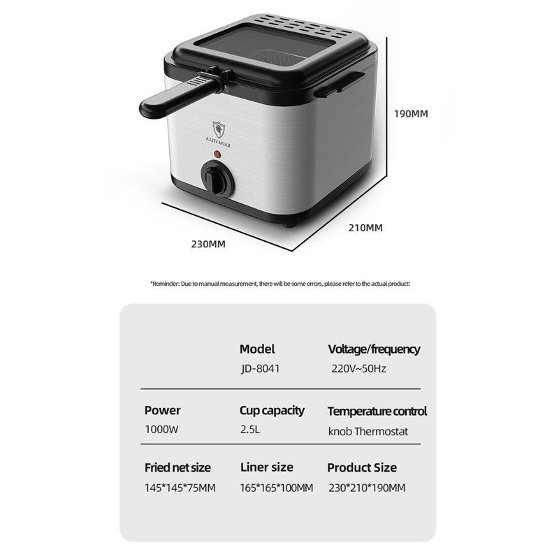 Multifunctional Electric Deep Fryer with 2.5L Capacity for Home Cooking