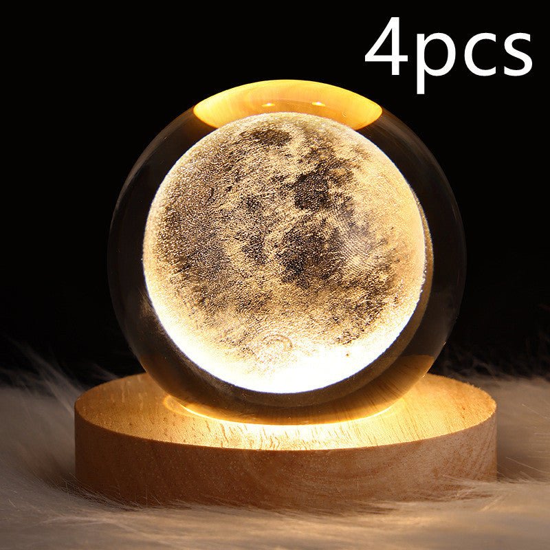 3D Galaxy Crystal Ball LED Night Light, Dimmable Table Lamp