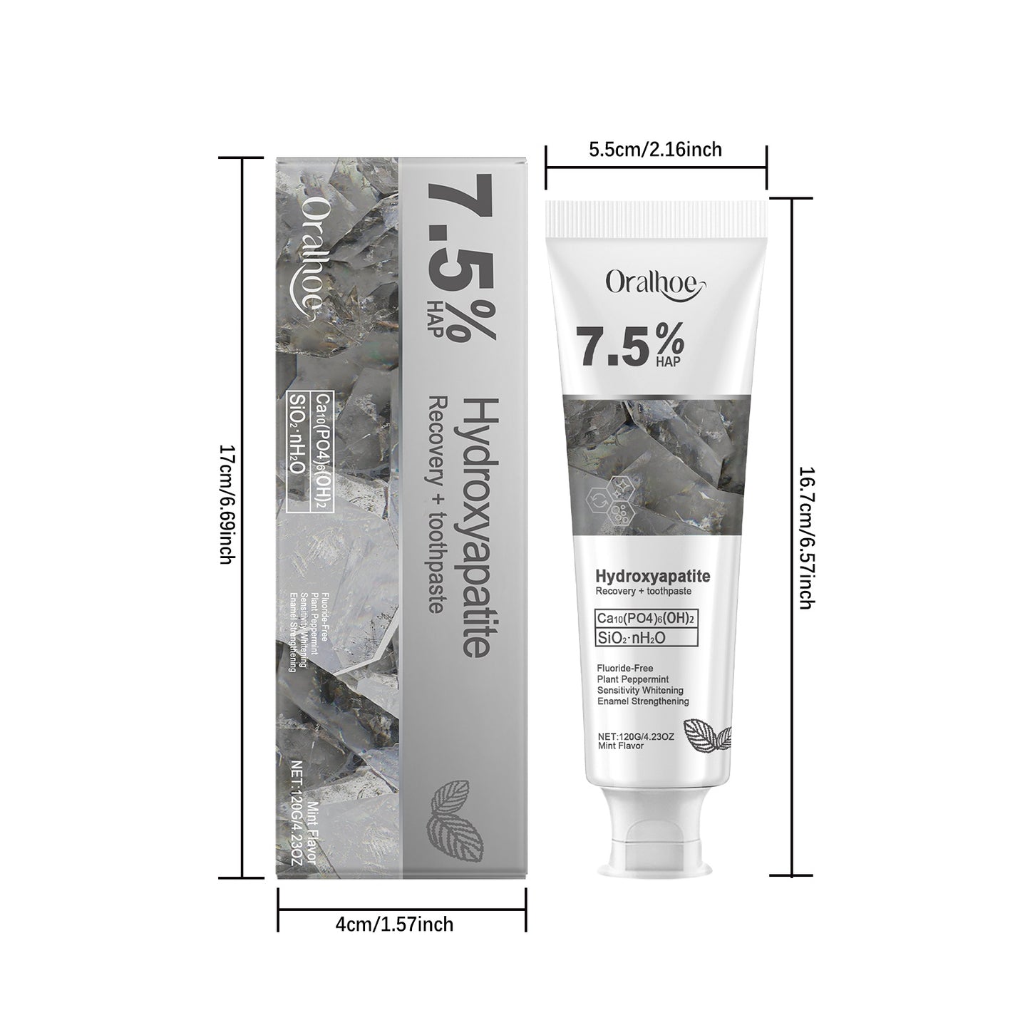 Hydroxyapatite Brightening Toothpaste - Stain Removal & Enamel Strengthening - DonoHome
