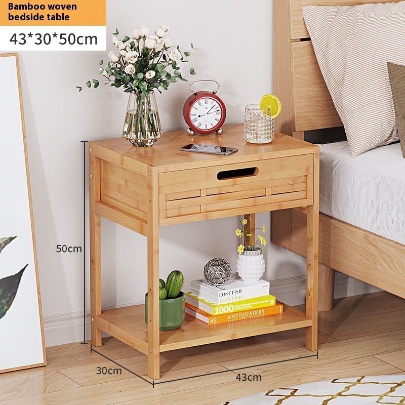 Solid Wood Bedroom Bedside Cabinet with Simple Drawer Design