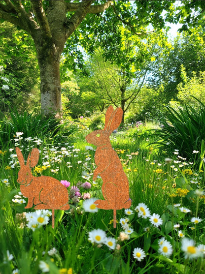 Metal Bunny Yard Stake – Easter Garden Decor for Lawn, Patio & Flower Bed