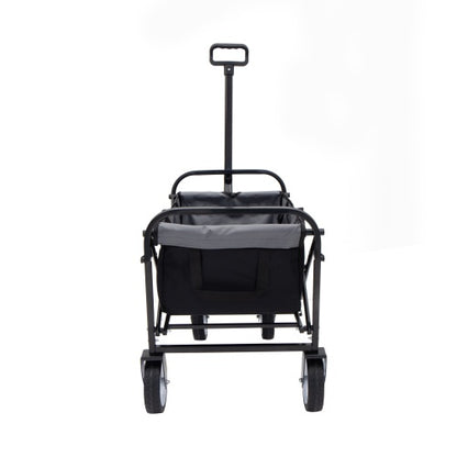 Collapsible Foldable Wagon Cart with Straps – Heavy Duty Utility Wagon for Camping, Gardening, Shopping & Sports (225 lbs Capacity)