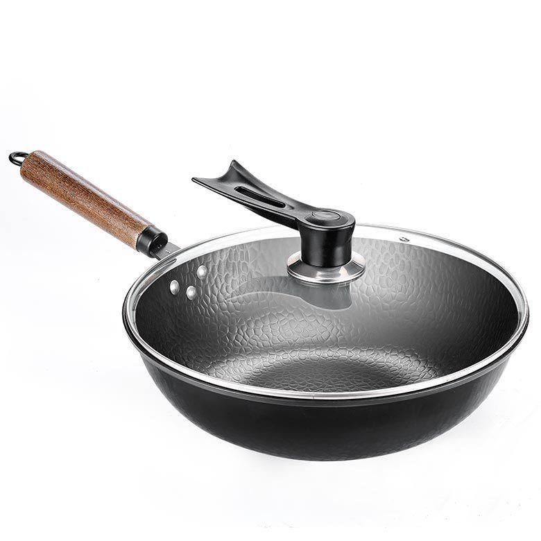 Handmade Traditional Iron Wok Pan – Durable Cast Iron Cookware for Kitchen
