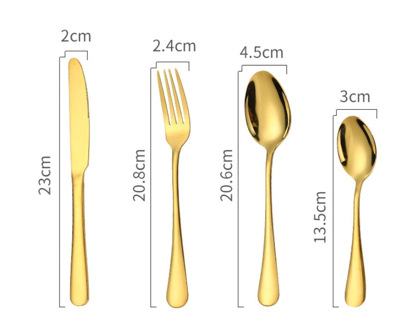 24-Piece Stainless Steel Flatware Set in Gift Case (Black/Matte Black/Colorful/Gold/Silver/Rose Gold)
