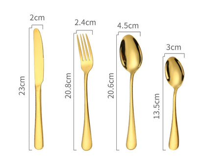 24-Piece Stainless Steel Flatware Set in Gift Case (Black/Matte Black/Colorful/Gold/Silver/Rose Gold)
