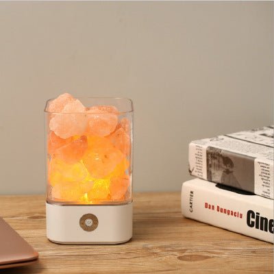 USB Crystal Himalayan Salt Lamp: 5 Color Changing Mood Light