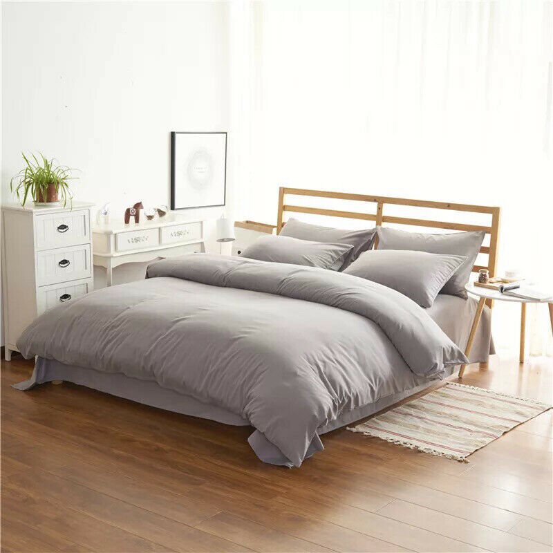 4-Piece Bedding Set – Modern Simple Polyester Fiber Quilt Cover, Sheet & Pillowcases (Reactive Dyed, Twill Weave)