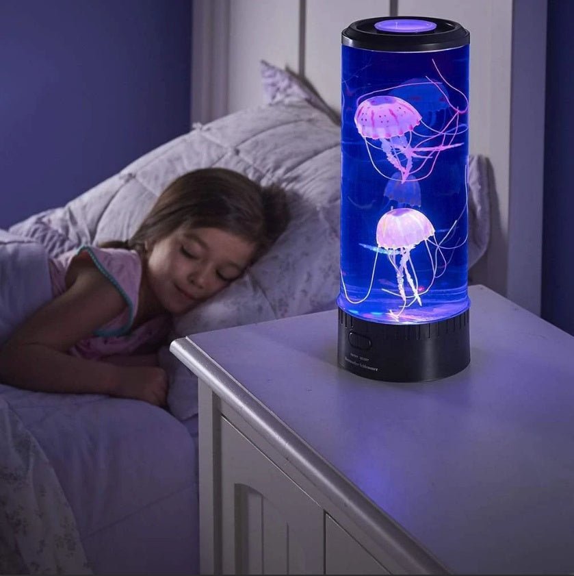 LED Jellyfish Aquarium Mood Lamp, USB-Powered Decorative Night Light