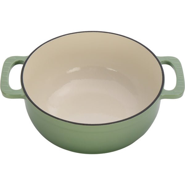 6QT Enamel Cast Iron Dutch Oven, Gradient Green, with Silicone Handles