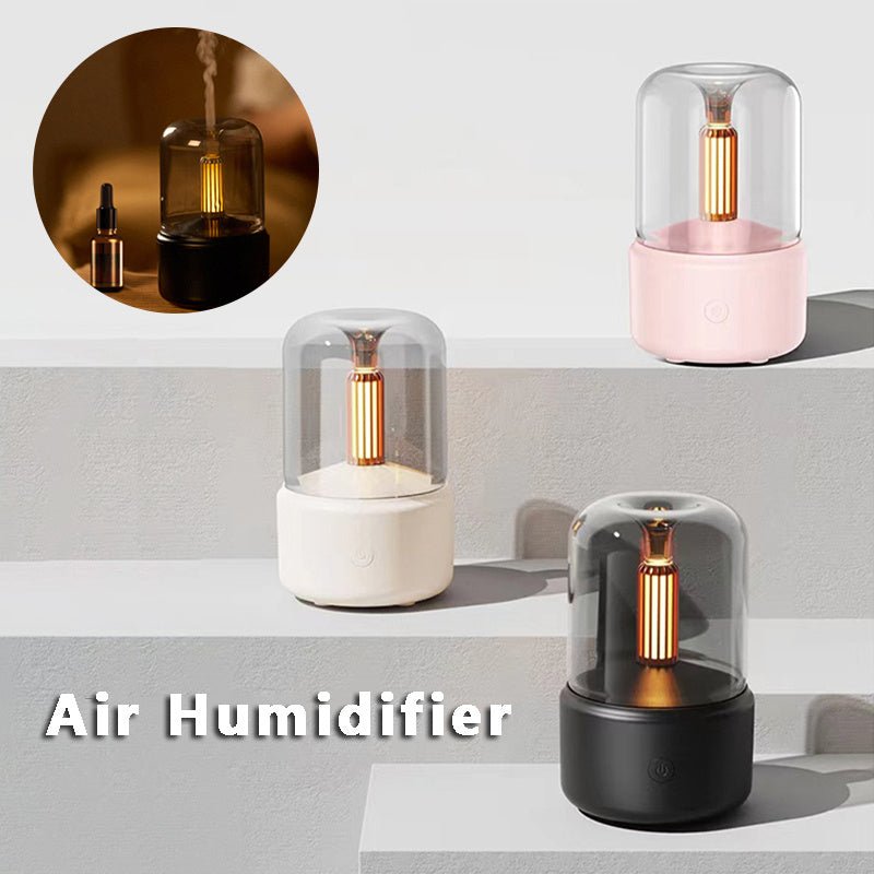 Portable USB Atmosphere Light Humidifier & Aroma Diffuser with Candlelight Effect