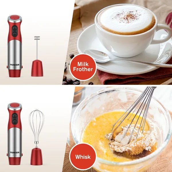 5-in-1 Immersion Hand Blender – 12 Speed Stick Mixer with Stainless Steel Blade, Whisk & Beaker Set