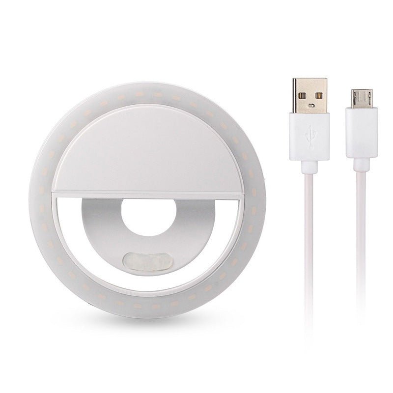USB Rechargeable Selfie Ring Light for Phones, Laptops & iPads, 4-Level Dimming