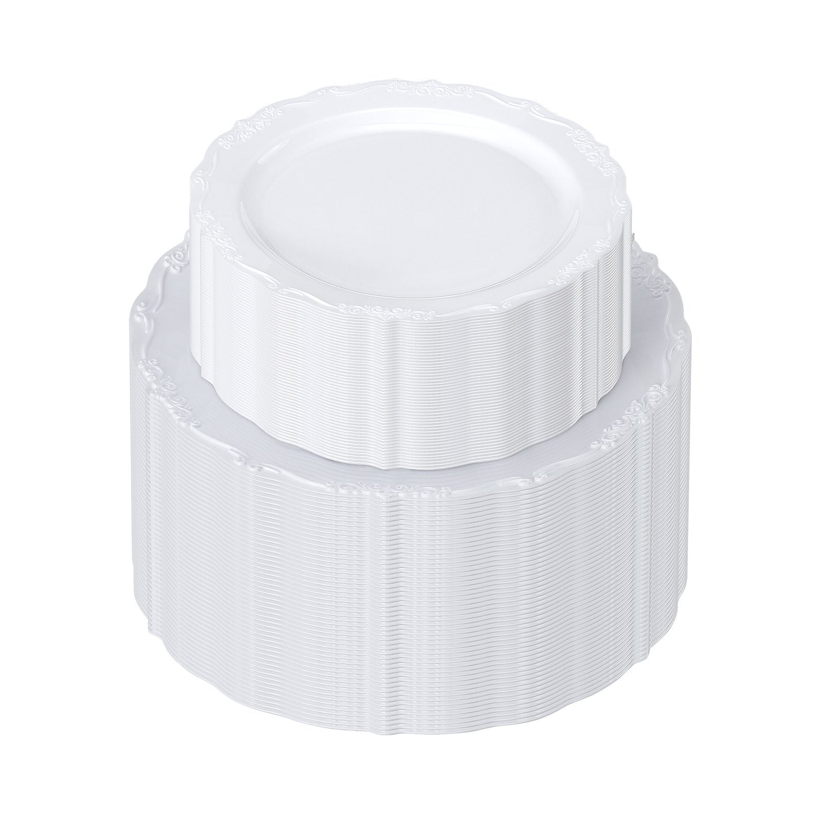 Heavy Duty White Plastic Disposable Plates – Dinner & Dessert Tableware - DonoHome