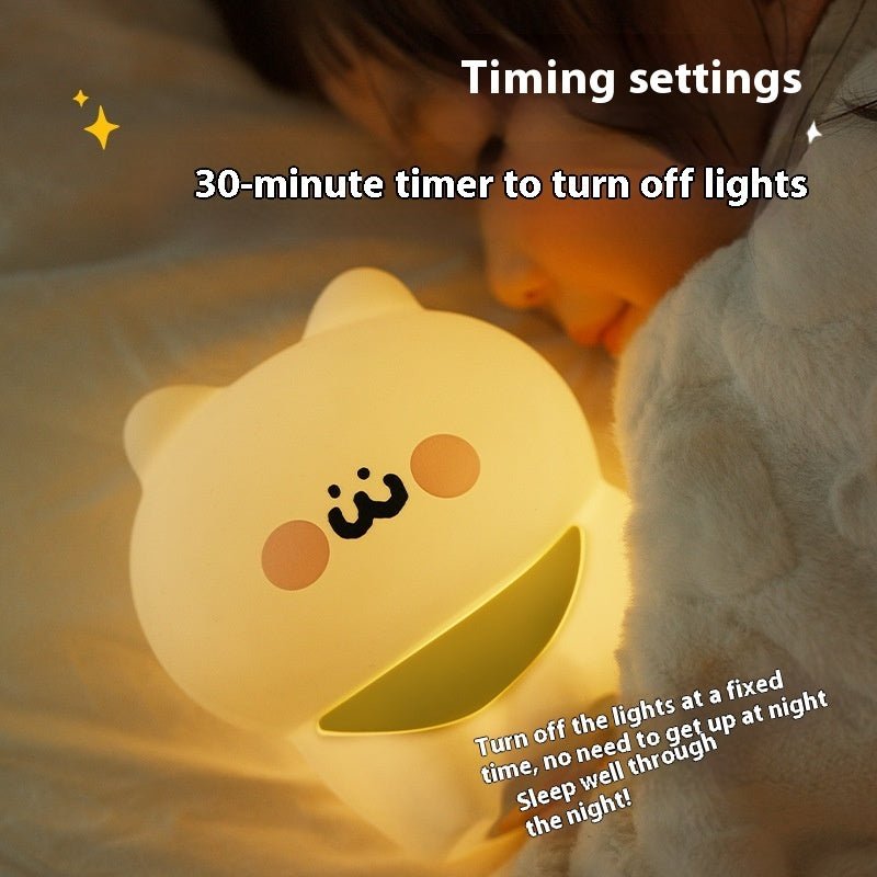 Cartoon Silicone Cat Night Light, Happy Kitten Bedside Mood Lamp for Bedroom & Kids Room Decoration