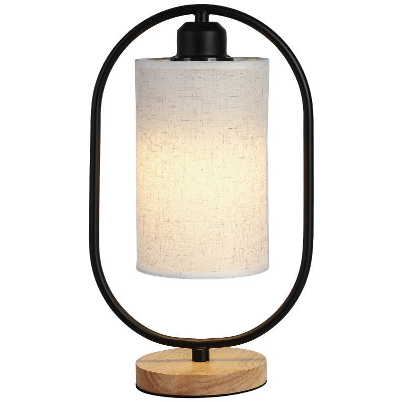 Nordic Metal Bedside Lamp, Dimmable with Linen Shade for Bedroom Decor