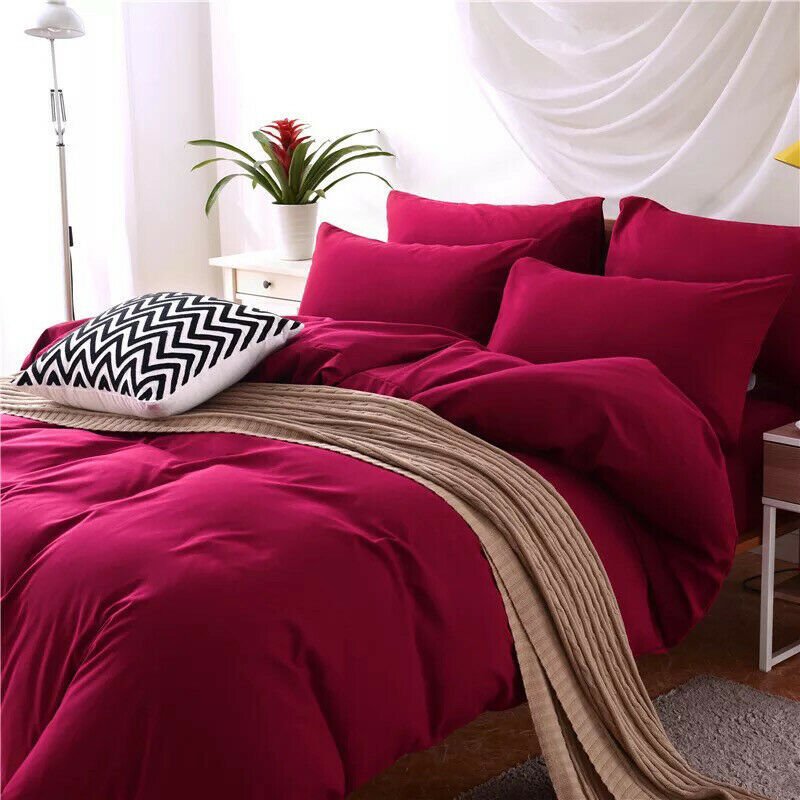 4-Piece Bedding Set – Modern Simple Polyester Fiber Quilt Cover, Sheet & Pillowcases (Reactive Dyed, Twill Weave)
