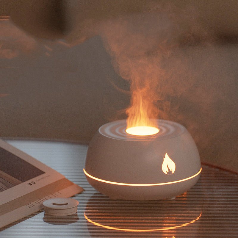 Volcano Flame Humidifier & Diffuser, 7-Color LED Light with USB Power