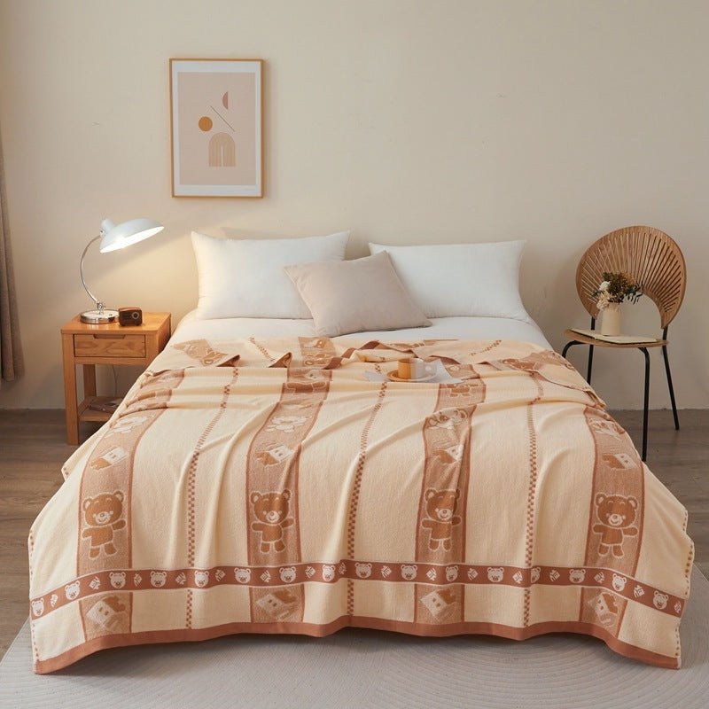 Thin Summer Cooling Duvet, Tassel Weave Cotton Blanket, for Air-conditioned Rooms