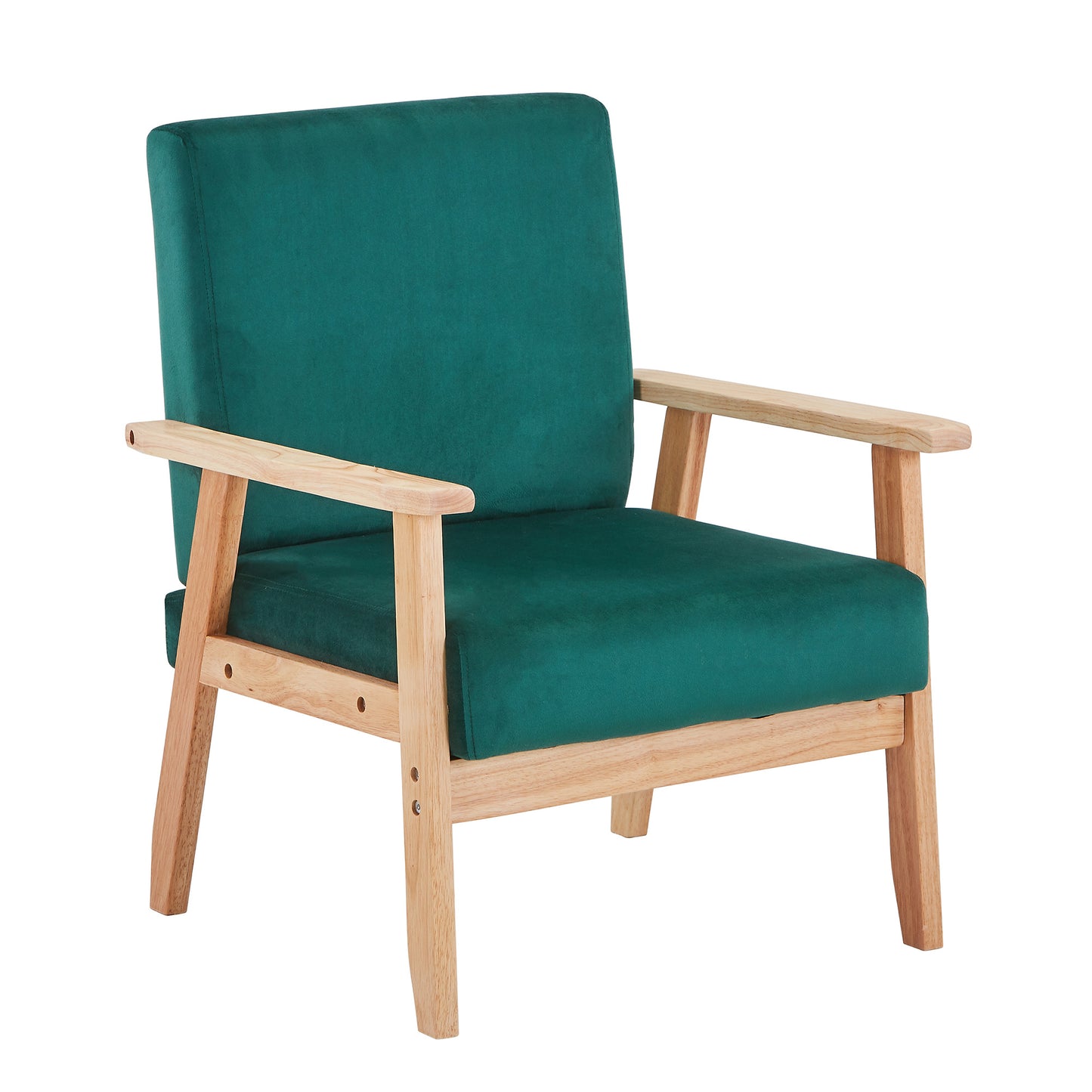 Velvet Accent Chair Relaxing Armchair With Solid Wood Frame For Living Room - DonoHome