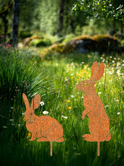 Metal Bunny Yard Stake – Easter Garden Decor for Lawn, Patio & Flower Bed
