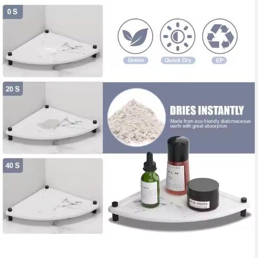 Diatomaceous Earth Sink Tray Stone Home Sink Caddy Kitchen Bathroom Instant Dry Sink Organizer - DonoHome