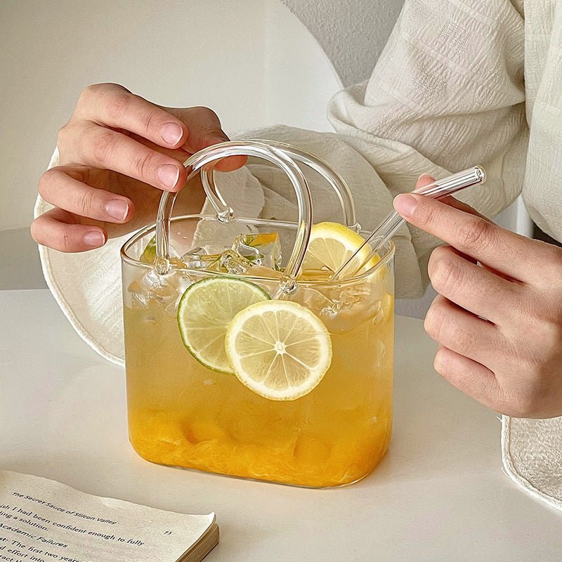 Summer Glass Handbag Cup for Fruit Teas and Cocktails