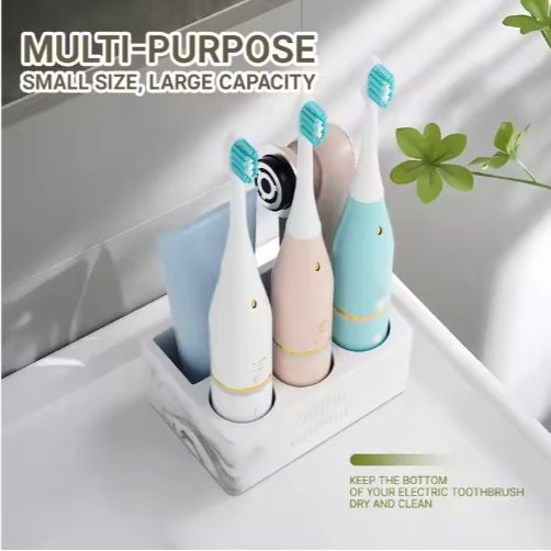 Toothpaste & Toothbrush Holder – Bathroom Counter Organizer for Electric Toothbrushes
