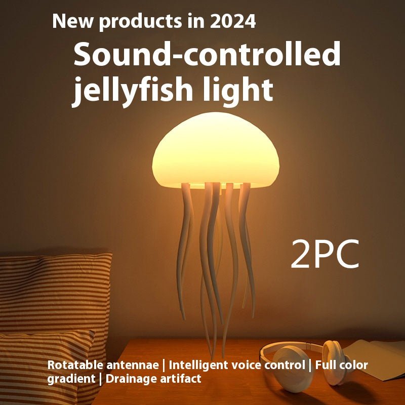 Jellyfish Mood Lamp, Portable LED Night Light for Bedside & Decor