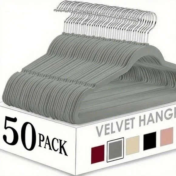 Velvet Hangers 50 Pack – Non-Slip Space Saving Clothes Hangers