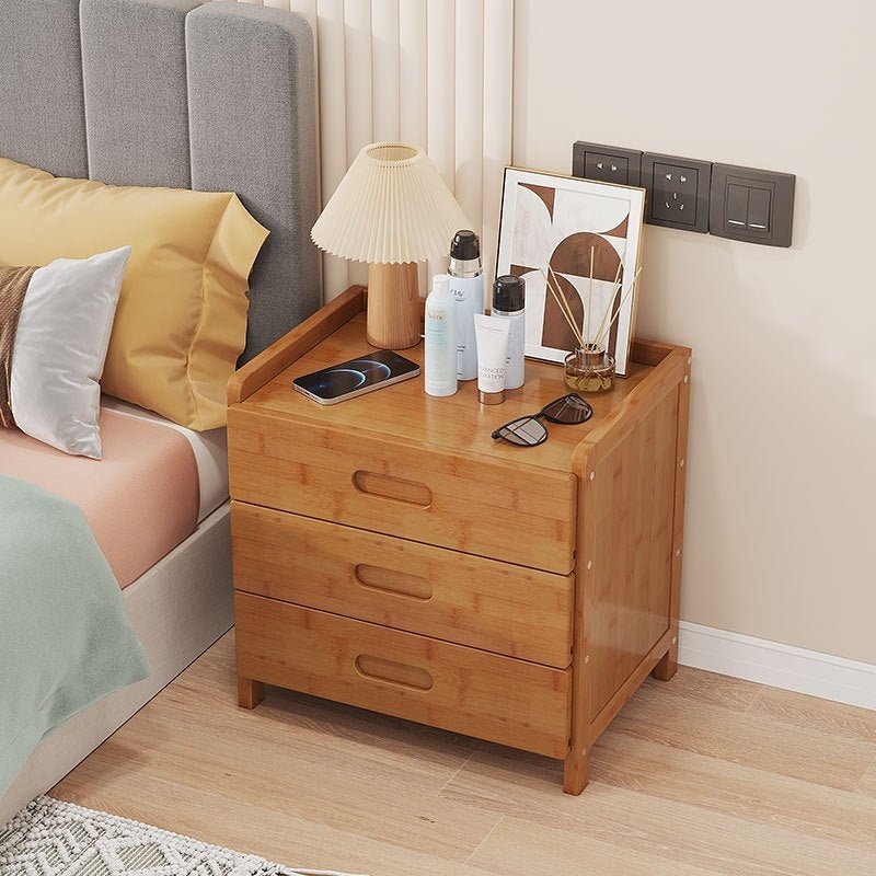 Solid Wood Bedroom Bedside Cabinet with Simple Drawer Design