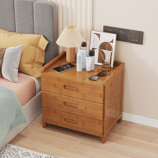 Solid Wood Bedroom Bedside Cabinet with Simple Drawer Design