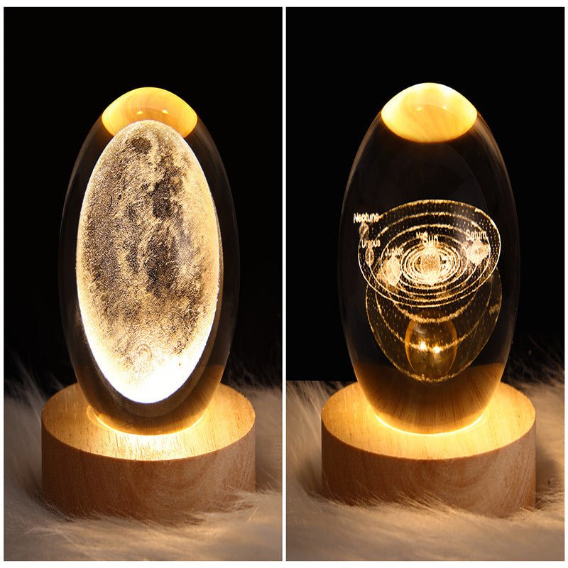 3D Galaxy Crystal Ball LED Night Light, Dimmable Table Lamp