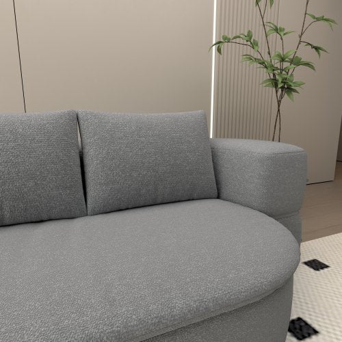 Folding Sofa Bed, Convertible Futon Sleeper Bed, 2-in-1 Foldable Floor Mattress With 2 Pillows, Breathable High-Density Foam Lazy Couch, Comfy Lounge Chair, Twin Size, Light Gray