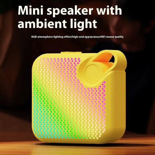 Portable Wireless Bluetooth Speaker, Compact Desktop Audio with LED Lights