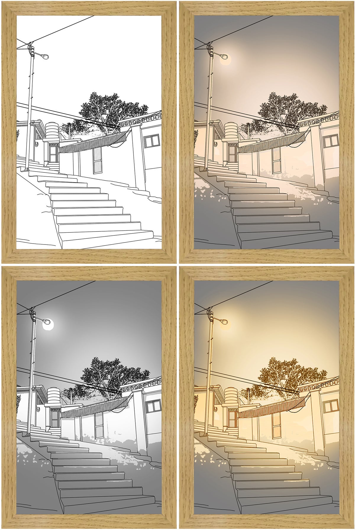 Creative LED Light Painting, Dimmable Decorative Wall Picture with USB Power