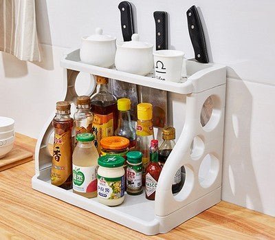 Foldable Multi-Layer Kitchen Storage Rack, Plastic Shelving Organizer